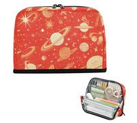 Yoogain Astuccio portamatite, grande capacità, verticale, multiuso, per cancelleria, per bambini, scuola, spazio, pianeta, rosso