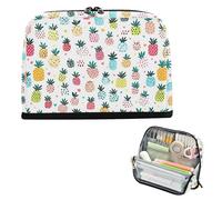Yoogain Astuccio portapenne grande capacità trucco sottile cancelleria penna borsa per la scuola preppy must-have colorato multi-ananas stile cartone animato