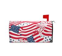 Yoogain Bandiera Americana Rosso Blu Decorativo Casella Postale Coperture Magnetiche per Natale Casella Postale Unica per San Valentino Copertura Formato Standard para buzon
