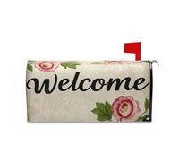 Yoogain Benvenuto Retro Fiori Marrone Decorativo Casella Postale Coperture Magnetiche per Patricks Carino Postale Coperture Inverno Formato Standard Copertura para buzon