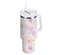 Yoogain Bicchiere isolato sottovuoto a forma di stelle carine e graziose stelle, con chiusura ermetica, 1,18 l, riutilizzabile, da viaggio, regalo per uomo e donna