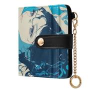 Yoogain Blu Asthetic Anime Ragazza Donne Compatto Pieghevole Portafoglio Impermeabile Premium PU Pelle Portafoglio per Donne Ragazzi Ragazze