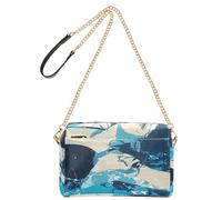 Yoogain Blu Asthetic Anime Ragazza Piccole Borse A Tracolla Vegana Pelle Casual Quotidiano Borsa Impermeabile Signore Spalla Borse