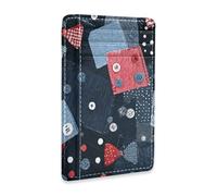 Yoogain Blu Button Archi Modello Astratto Donne in pelle portafogli sottili con fermasoldi RFID Blocco carta di credito caso per uomini e donne