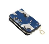 Yoogain Blu e Dorato Giapponese Cloud Crane pelle mens card wallet con Cion Purse RFID Blocco titolare della carta uomini con cerniera