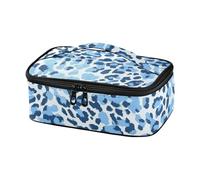 Yoogain Blue Summer Leopard Print Lunch Bags Leakproof Mini Cooler Thermal Pasto Tote con Maniglia per Spiaggia