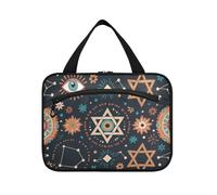 Yoogain Bohemian Hexagram Eye Star Blue Hanging borse da toilette per donne in viaggio con gancio, designer borse medicine pieghevoli per viaggiatori bagno estuche de maquillaje para mujer L, Occhio