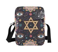 Yoogain Bohemian Hexagram Eyes Star Purple messenger bag borsa a tracolla uomo casual donna borsa donna borsa signora borse a tracolla tracolla regolabile per lavoro