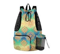 Yoogain Boho Retro Semplice Spiaggia Coulisse Borse Palestra Sacca Con Tasche Cinch Back Sack Dry Wet Separazione