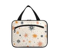 Yoogain Boho Simple Style Sea Shell Stars appeso borsa da toilette da viaggio per le donne con gancio, kit da barba pieghevole di design per le donne che viaggiano zaino in spalla maleta para