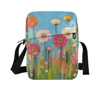 Yoogain Borsa a tracolla da uomo con fiori dai colori vivaci borsa a tracolla da donna borsa a tracolla da donna borse a tracolla tracolla regolabile per la scuola