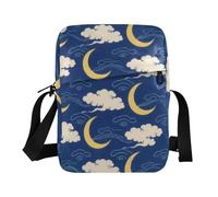 Yoogain Borsa a tracolla in stile giapponese Blue Moon per gli uomini Piccole Borse a tracolla per le donne Casual Borsa per tutti i giorni Borse a tracolla da donna Tracolla Regolabile per lo