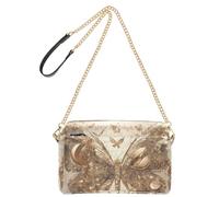 Yoogain Borsa a tracolla meccanica con farfalla note musicali oro rosa piccola borsa a tracolla per le donne in pelle vegana borse moda donna borsa a tracolla impermeabile