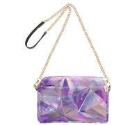 Yoogain Borsa a tracolla olografica modello lavanda modello piccolo borsa a tracolla per donna borsa in pelle vegana per adolescenti borsa a tracolla impermeabile