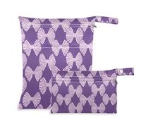Yoogain Borsa asciutta riutilizzabile 2 confezioni essenziali da viaggio per volare con manici per viaggiare (stile giapponese Candy viola bianco)