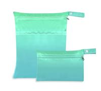 Yoogain Borsa con cerniera per il nuoto, confezione da 2 elementi essenziali da viaggio per volare con manici per pannolini per bambini (verde sfumato)