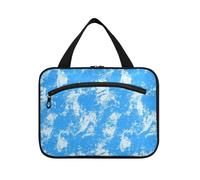 Yoogain Borsa da toilette da donna vintage tinta unita blu Tie-dye Art con gancio, borsa da barba essenziale di design per uomini per viaggiare donne toilette bolsos para hombre L, Arte vintage tinta