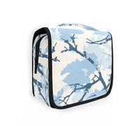 Yoogain Borsa da toilette da viaggio con design mimetico blu cielo con gancio per appenderla, borsa da toilette Essentials con scomparti e maniglia