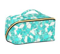 Yoogain Borsa da viaggio in frammenti di vetro bianco verdastro con divisori Capacità essenziale Borsa cosmetica da viaggio Accessori da viaggio