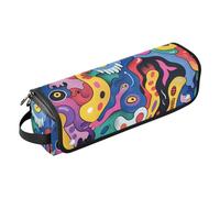 Yoogain Borsa da viaggio per strumenti per capelli con tappetino in ferro, impermeabile, portatile, aperta, piatta, per ferri da stiro, piastre da stiro, arricciacapelli, scarabocchi colorati con