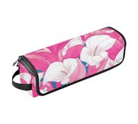 Yoogain Borsa da viaggio per strumenti per capelli, tappetino resistente al calore, con cerniera, grande capacità, organizer per piastre da stiro, piastre, arricciacapelli, chic vintage, calle, rosa