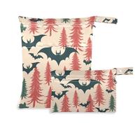 Yoogain Borsa impermeabile impermeabile, confezione da 2 elementi essenziali da viaggio per bambini con manici per fare il bagno (vampiro colorato vampiro pino rosso)