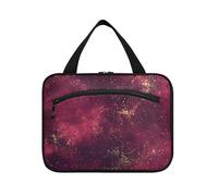 Yoogain Borsa per il trucco da appendere al cielo viola-oro con gancio, organizer pieghevole per il trucco da donna must haves work maleta para maquillaje L, Cielo viola-oro, Large