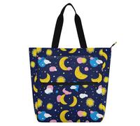 Yoogain Borsa per libri per ragazzi ragazze donne, divertente paradiso sole luna resistente all'acqua resistente borsa per insegnante borsa da biblioteca per scuola e tempo di gioco