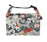 Yoogain Borsa portapranzo in stile cinese con drago e nuvole di buon auspicio per ragazze riutilizzabile borsa per il pranzo per adulti borsa tote per viaggi all'aperto