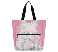Yoogain Borsa tote per bambini con pianoforte, per ragazzi, ragazze, donne, pesca, anime, leggera, borsa da spiaggia con tasche con cerniera, per scuola, shopping, spiaggia