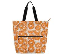 Yoogain Borsa tote per bambini per ragazzi ragazze adulti, vintage, arancione, robusta borsa per libri da biblioteca, con tasche con cerniera, per università, shopping, spiaggia
