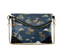 Yoogain Borse da polso da donna in PU pochette casual borse a tracolla per viaggio Nilo alce Cloud Island blu scuro