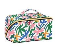 Yoogain Borse variopinte di trucco della fioritura dei fiori con la borsa di Portabloiletry dei divisori per le donne verticale free-standing