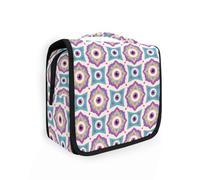 Yoogain Borse viola Boho Evil Eyes per le donne che viaggiano con gancio per appendere Borsa per il trucco trapuntata leggera verticale autoportante