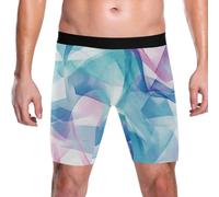 Yoogain Boxer a gamba lunga da uomo intimo da uomo, Arte astratta colorata dell'acquerello, M