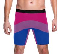 Yoogain Boxer da uomo a gamba lunga, Bandiera dell'orgoglio bisessuale, L