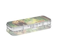 Yoogain Brown Bear Little Deer Clear Pencil Box 2 strati Penscases per cancelleria con coperchio a scatto