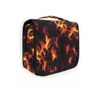 Yoogain Burning Leopard Print borsa da barba per gli uomini da viaggio con gancio per appendere Essentials trucco borsa organizer verticale autoportante