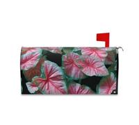 Yoogain Caladium Foglie Rosa Verde Gradiente Copertura Decorativa per Autunno Fun Patrick Mailbox Covers Magnetico Dimensioni Standard Caja de correos