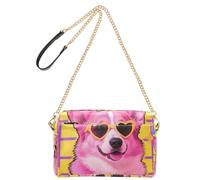 Yoogain Carino Cane Corgi Giallo Piccolo Crossbody Borse In Pelle Vegana Borse Da Donna Impermeabile Spalla Crossover Bag