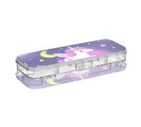 Yoogain Carino Cartoon unicorni Star Viola Pesca Matite Box Doppio Deck Hard Penne Caso Scatole Per Bambini Con Coperchio