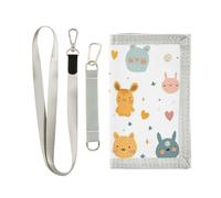 Yoogain Cartone animato Carino Animali Bianco sottile portafogli regali per giovani pop portafoglio sottile con cordino, cartone animato, carino, animali, bianco, 1 size, Moda