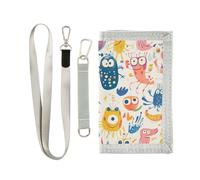 Yoogain Cartone animato divertente carino mostri colorati portafogli tasca per le donne semplici portafogli pieghevoli con cordino, Cartone animato Divertente carino mostri colorati, 1 size, Moda
