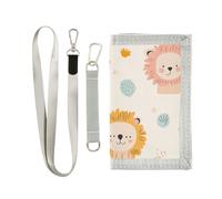 Yoogain Cartone animato leoni infantili carino beige tasca portafogli regali per giovani pop mens portafoglio con cordino, cartone animato, bambini, leoni, carino, beige, 1 size, Moda