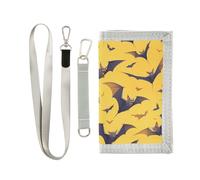 Yoogain Cartone animato Vampire Bat Orange titolare della carta regali portafoglio per giovani pop portafogli tasca con cordino, cartone animato Vampire Bat arancione, 1 size, Moda