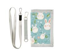 Yoogain Cartoon Childish Bunny Carino verde soldi clip portafoglio regali per giovani Trendy portafoglio sottile con cordino, cartone animato, infantile, coniglietto, carino, verde, 1 size, Moda