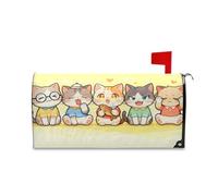 Yoogain Cartoon Cute Cats Giallo Decorativo Mailbox Covers per Halloween Unico Magnetico Postale Coperture Inverno Formato Standard Caja de correos