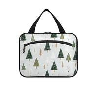 Yoogain Cartoon Trees personalizzato verde appeso borsa da toilette da viaggio con gancio, designer necessità skincare borsa per adulti viaggio bolsa para guardar maquillaje L, alberi dei cartoni