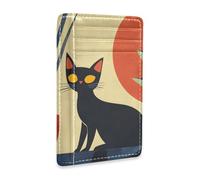 Yoogain Cat Simple Lines portafogli sottili in pelle con slot per contanti blocco RFID porta carte di credito portafoglio per uomini e donne