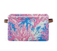Yoogain Cestini portaoggetti multicolore coralline, cestini decorativi pieghevoli impermeabili con manico robusto Decorativas per camper